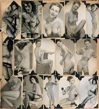 (PIN-UP GIRLS) An extensive album brimming with more with 1000 photographs of pin-up girls, many partially or fully nude, including mor